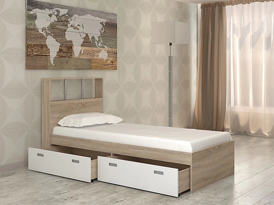 Малогабаритная кровать Бриз-6 (90) Дизайн-3