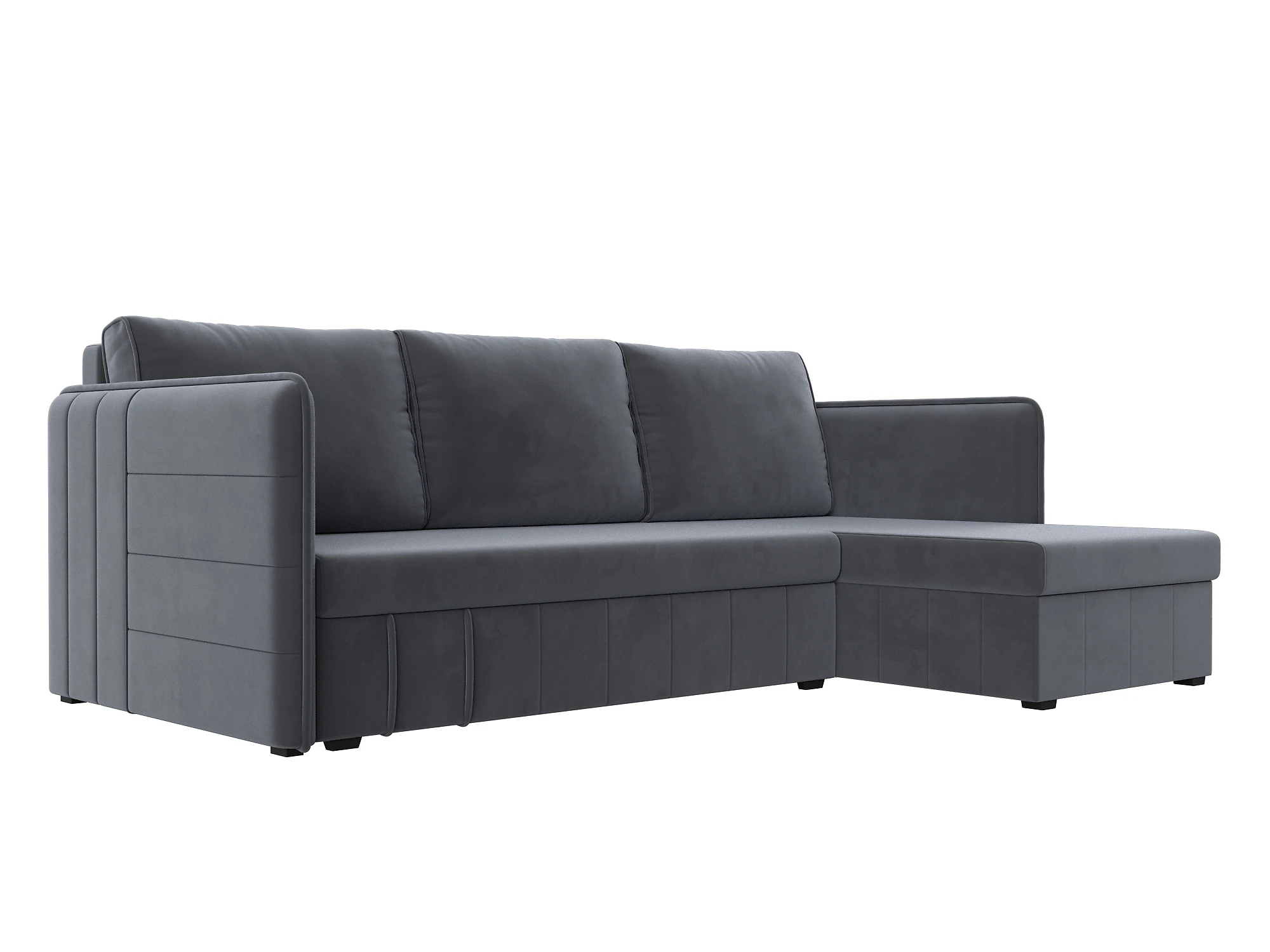 Угловой диван из велюра Слим Плюш Дизайн 5