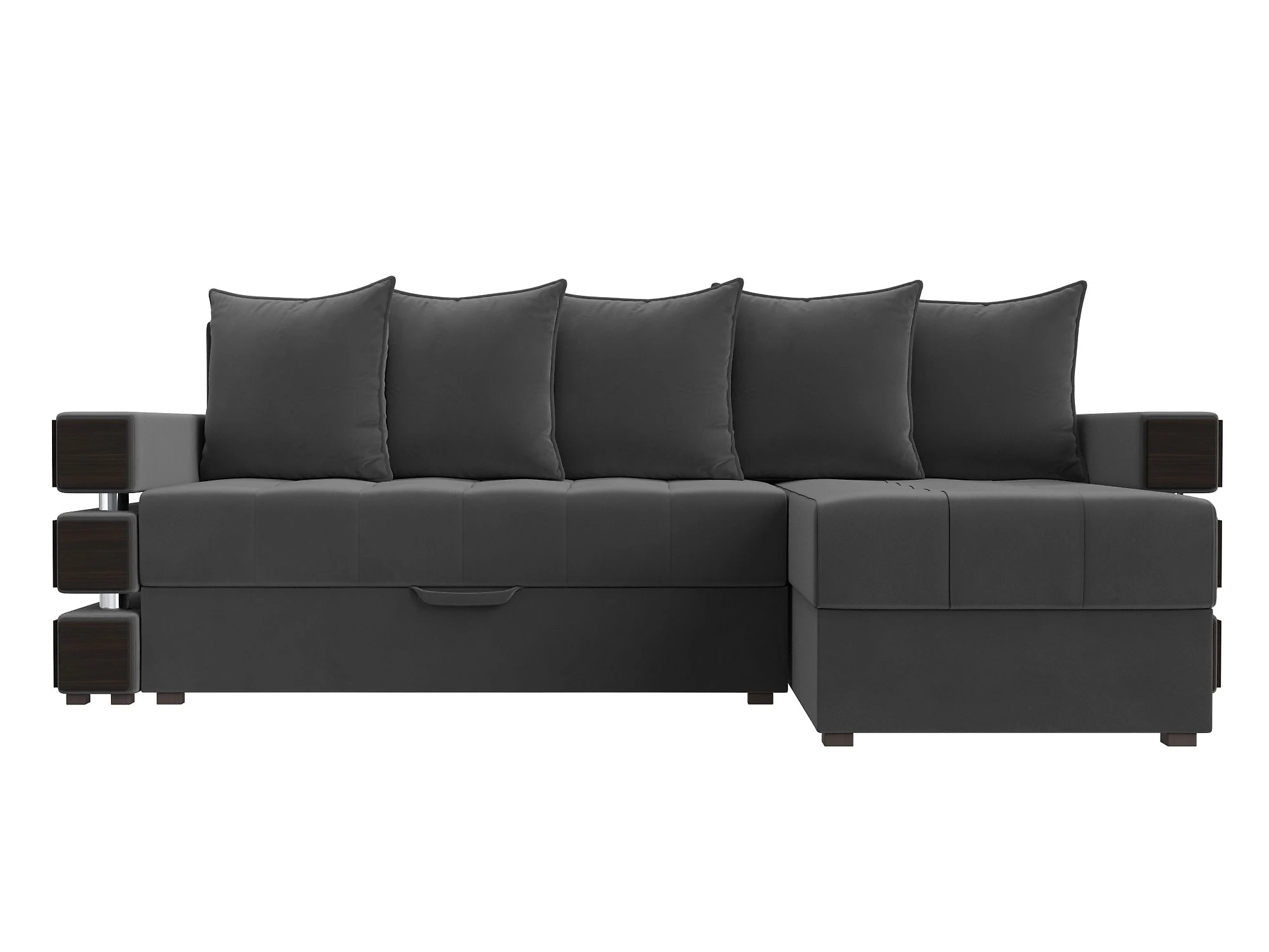 Серый угловой диван Венеция Плюш Дизайн 7
