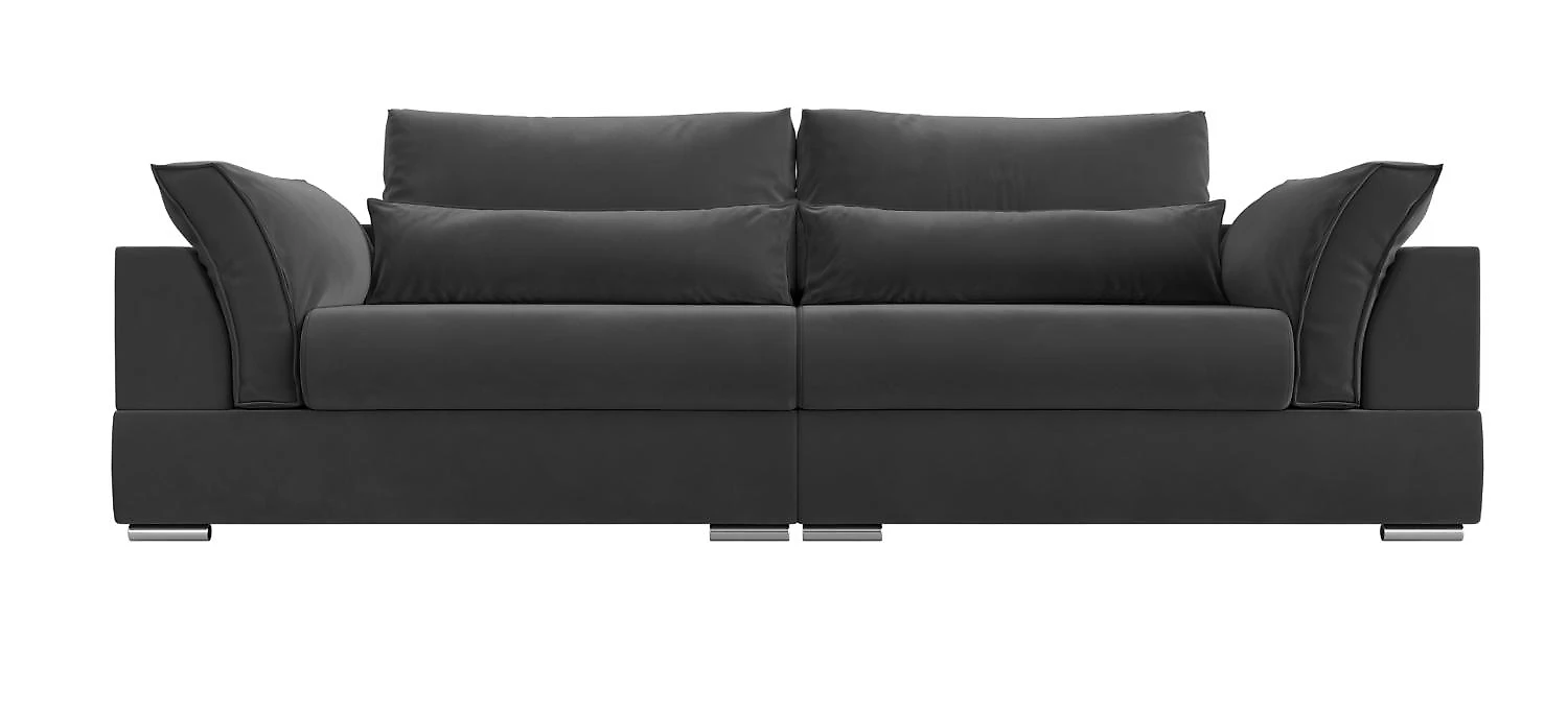 Прямой диван серого цвета Пекин Плюш Дизайн 6