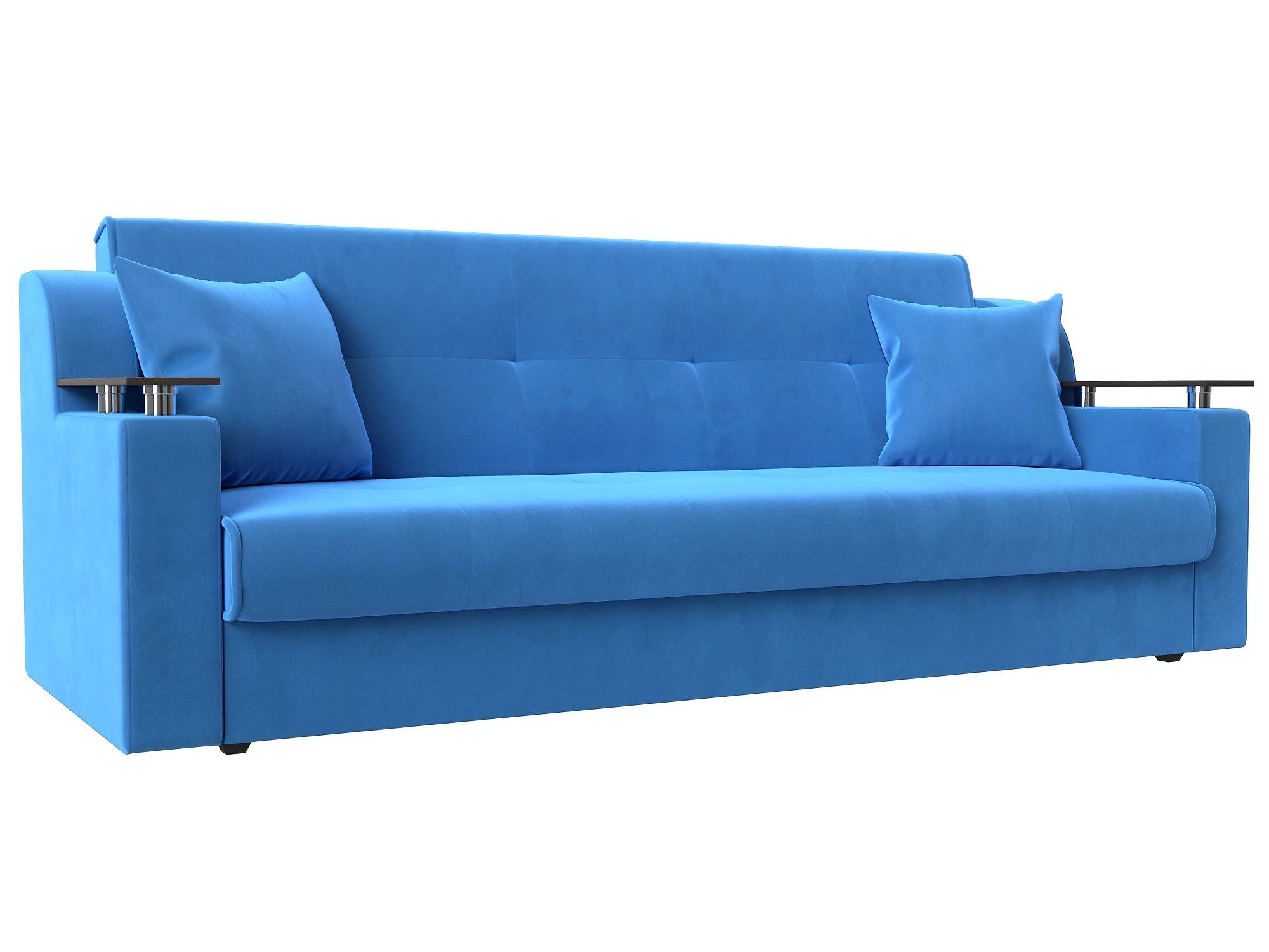 Синий прямой диван книжка Сенатор Плюш Дизайн 6