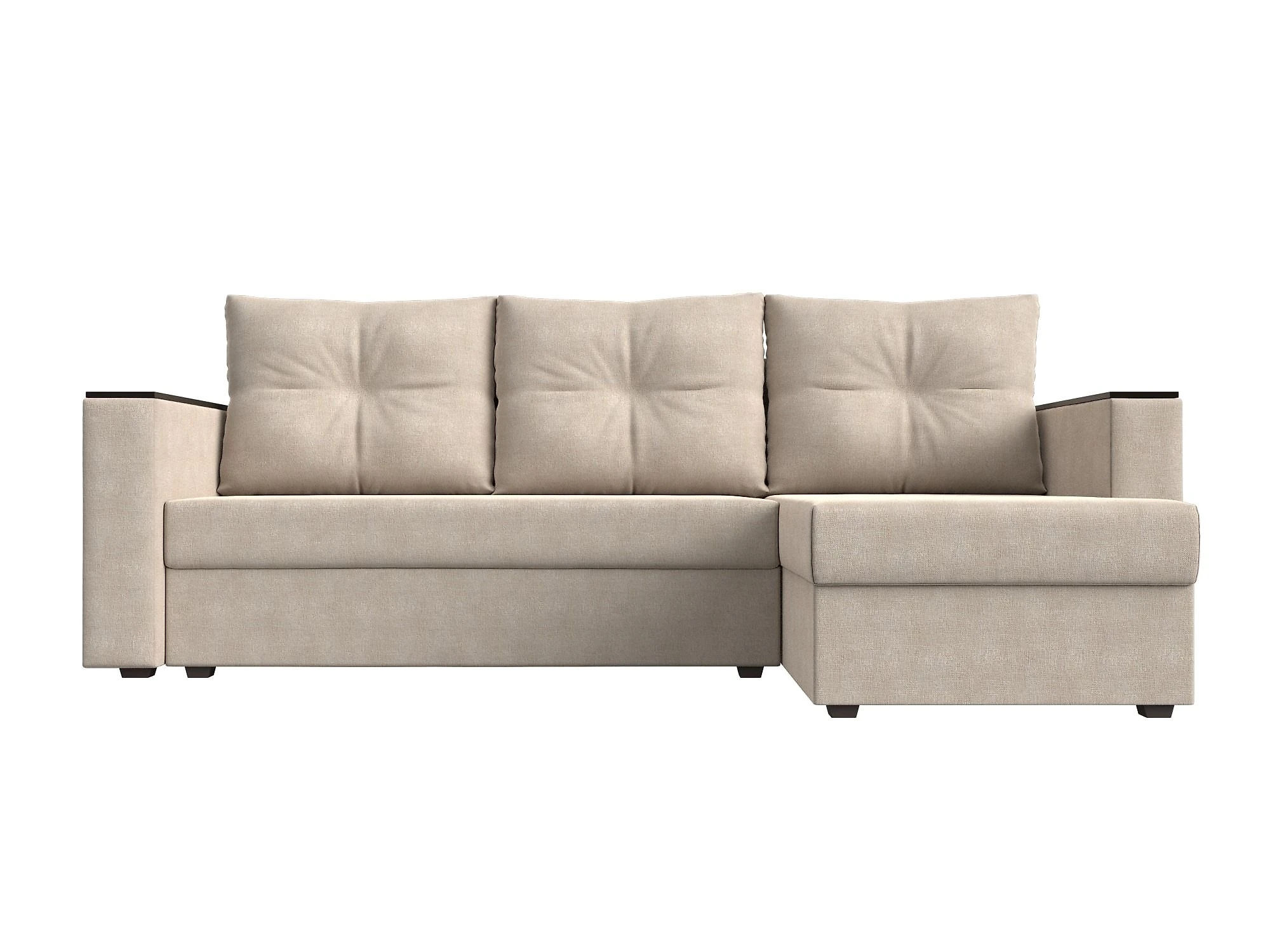  угловой диван из рогожки Атланта Лайт Кантри без стола Дизайн 1