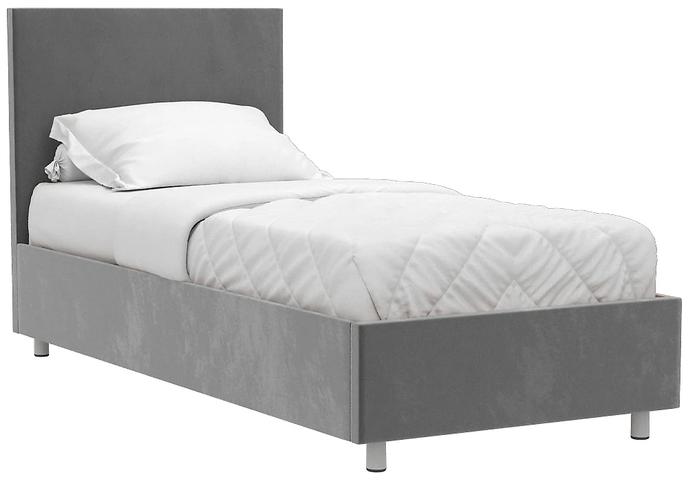 высокая кровать Белла 90х200 с ламелями Плюш Лайт Грей