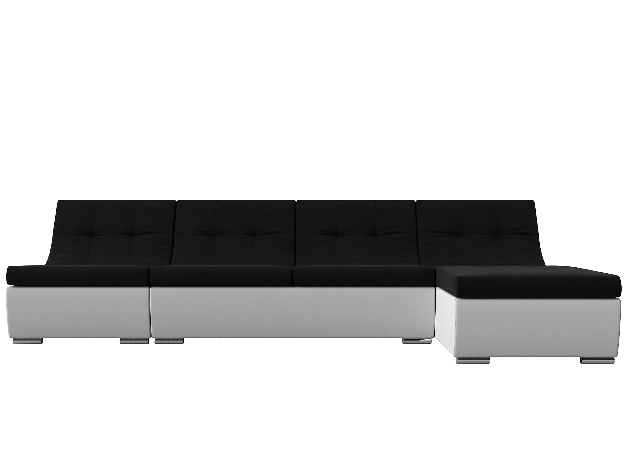 Угловой диван черно-белый Монреаль Дизайн 11