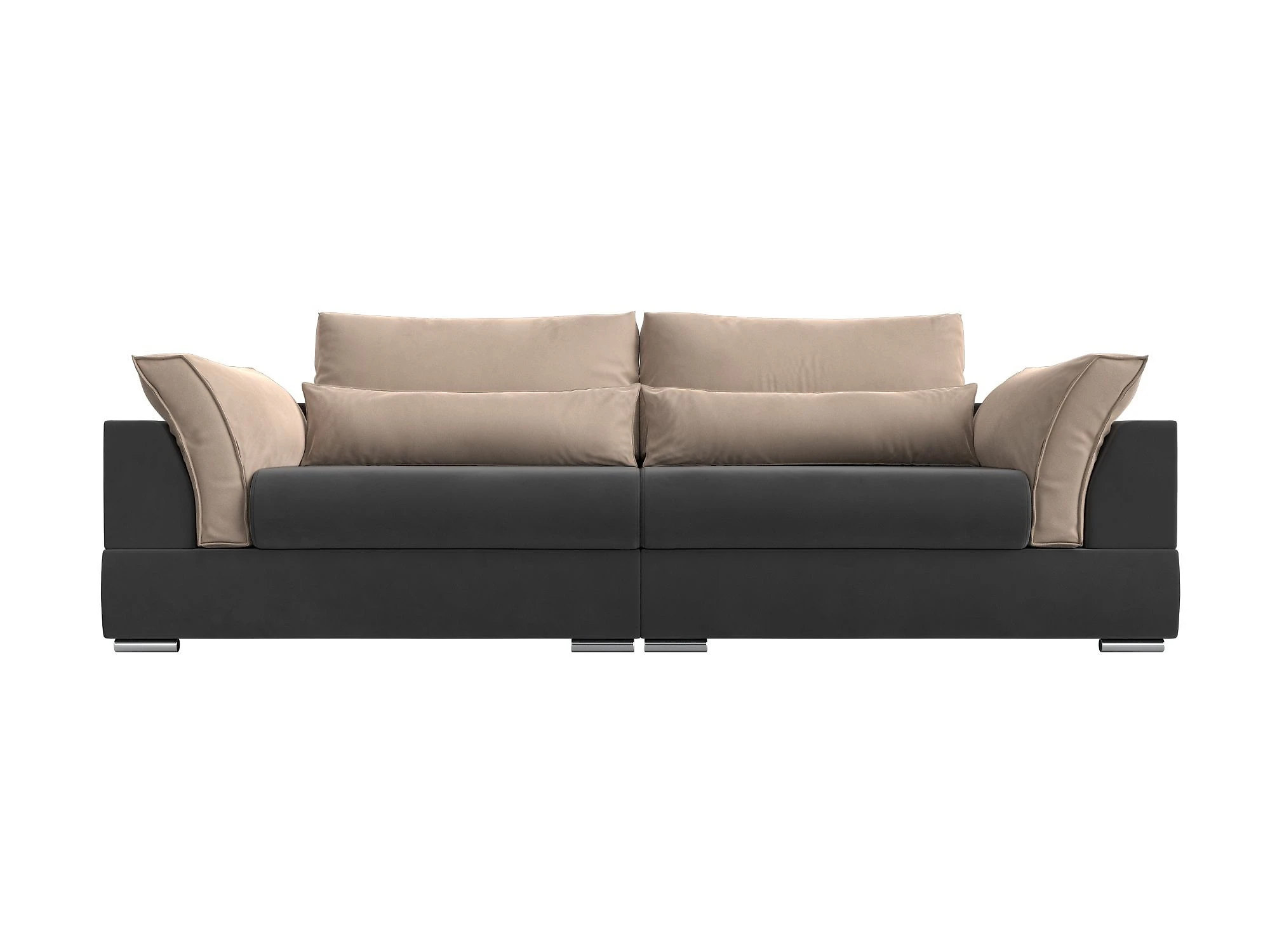 Прямой диван серого цвета Пекин Плюш Дизайн 18